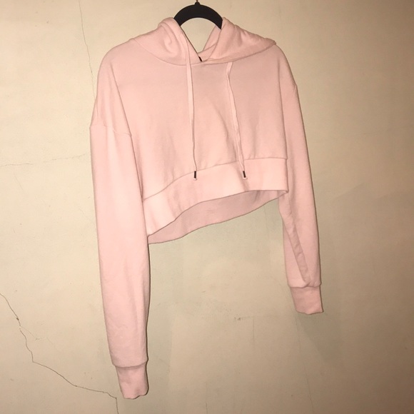 light pink crop top hoodie